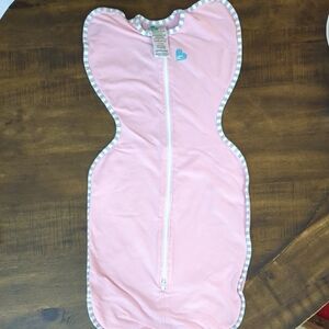 Love to dream Pink Swaddle Sack with Gray Trim